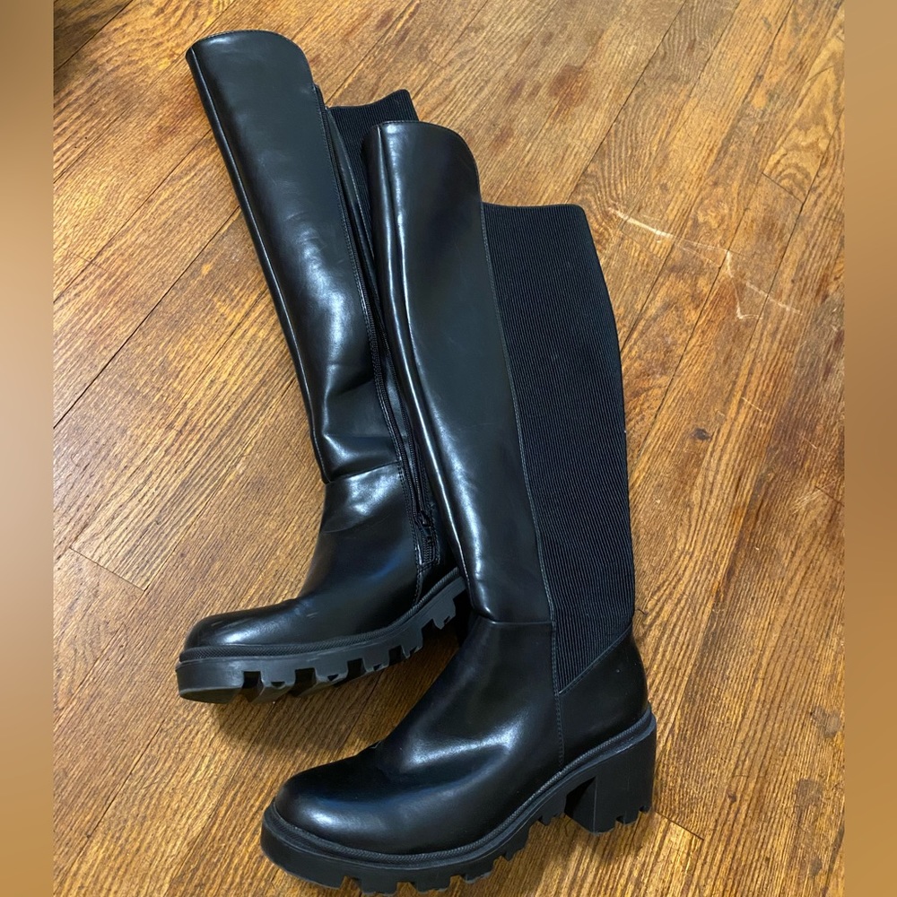 Black knee high boots